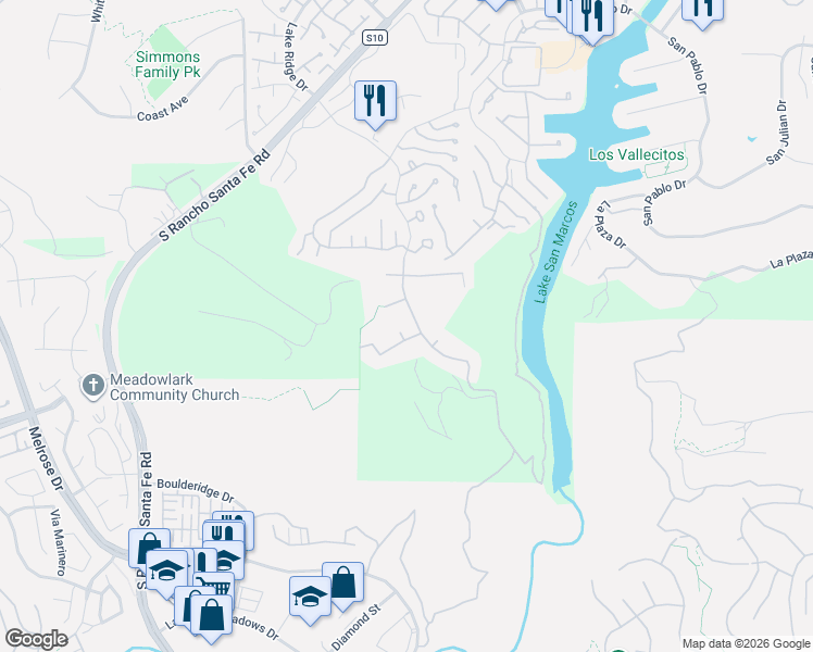 map of restaurants, bars, coffee shops, grocery stores, and more near 1750 Cuadro Vista in San Marcos