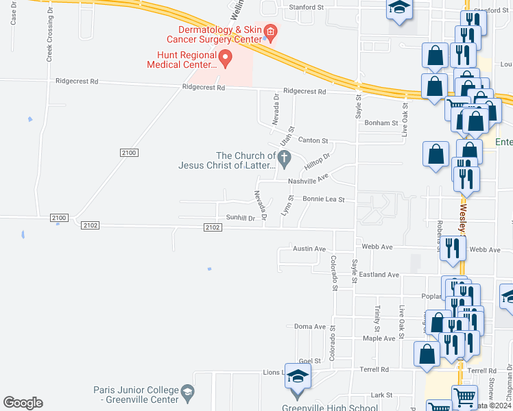 map of restaurants, bars, coffee shops, grocery stores, and more near 3706 Peperport Drive in Greenville