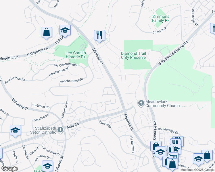 map of restaurants, bars, coffee shops, grocery stores, and more near 6362 Paseo Aspada in Carlsbad