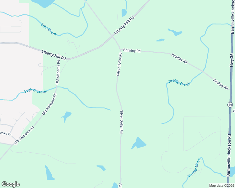 map of restaurants, bars, coffee shops, grocery stores, and more near Silver Dollar Road in Barnesville