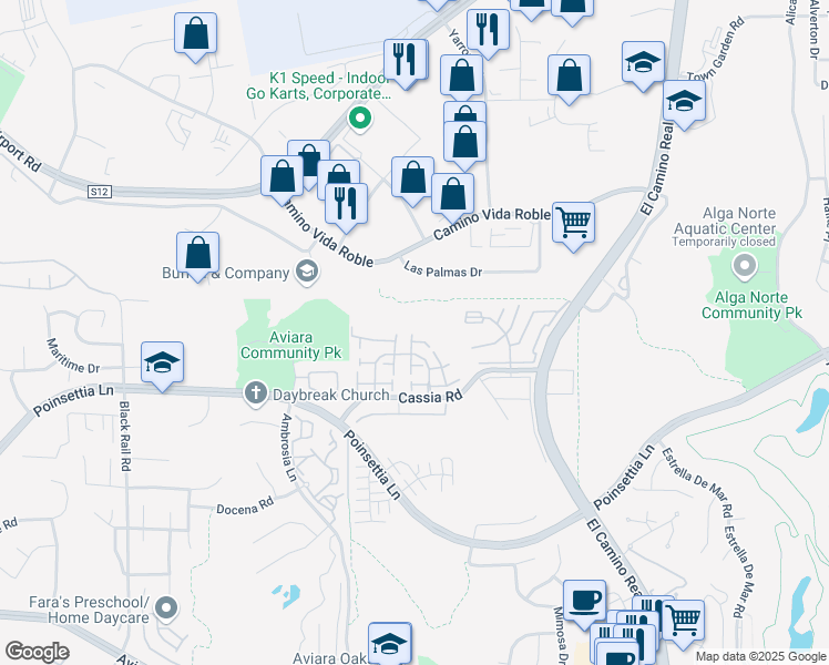 map of restaurants, bars, coffee shops, grocery stores, and more near 1760 Verdin Court in Carlsbad