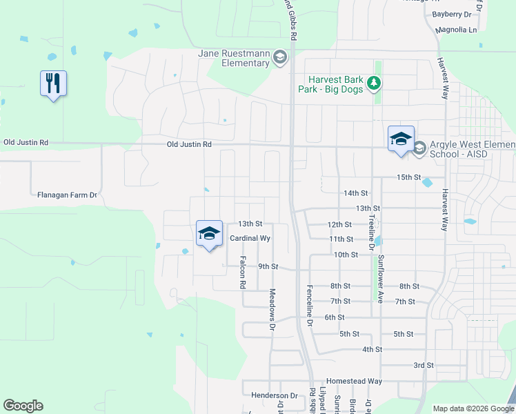map of restaurants, bars, coffee shops, grocery stores, and more near 1811 Waxwing Trail in Bartonville
