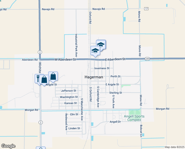 map of restaurants, bars, coffee shops, grocery stores, and more near in Hagerman