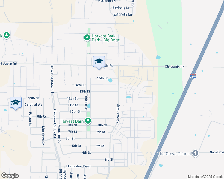 map of restaurants, bars, coffee shops, grocery stores, and more near 1116 13th Street in Argyle
