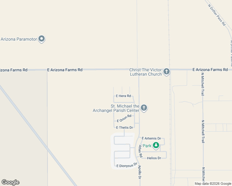 map of restaurants, bars, coffee shops, grocery stores, and more near 26033 North Poseidon Road in Florence