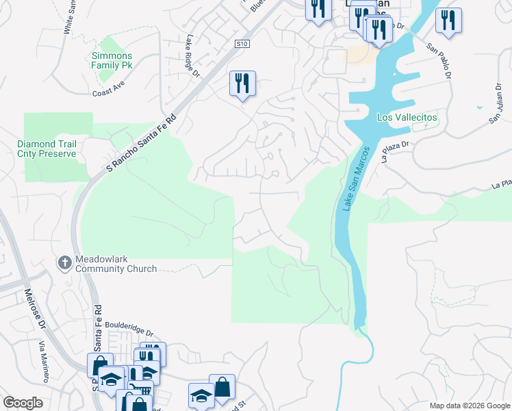 map of restaurants, bars, coffee shops, grocery stores, and more near 1758 Cuadro Vista in San Marcos