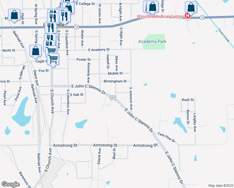 map of restaurants, bars, coffee shops, grocery stores, and more near 625 Selma Avenue in Louisville
