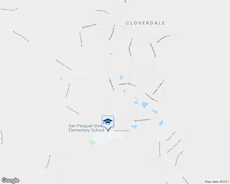 map of restaurants, bars, coffee shops, grocery stores, and more near 2418 Fallbrook Place in Escondido