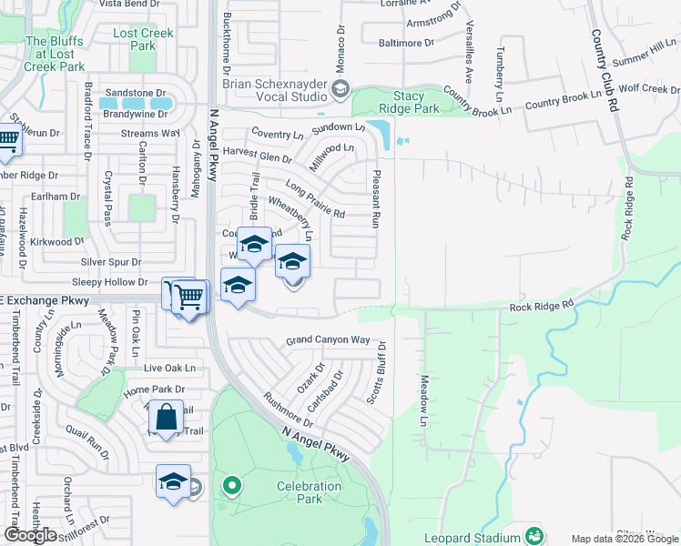 map of restaurants, bars, coffee shops, grocery stores, and more near 1802 Caprock Road in Allen