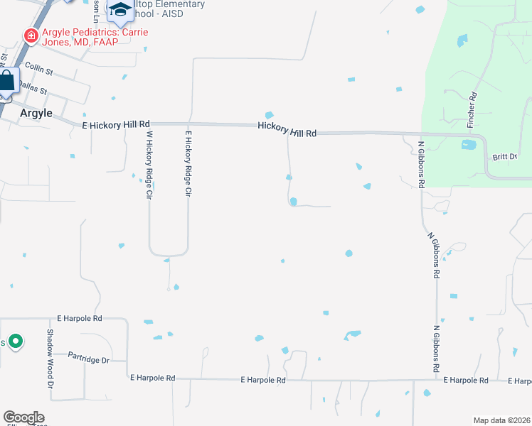 map of restaurants, bars, coffee shops, grocery stores, and more near 832 East Hickory Hill Road in Argyle