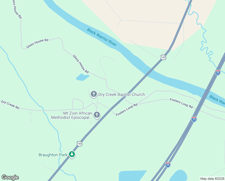 map of restaurants, bars, coffee shops, grocery stores, and more near 14001-14189 Glass House Road in Tuscaloosa