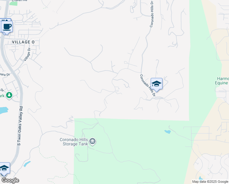 map of restaurants, bars, coffee shops, grocery stores, and more near Washingtonia Drive in San Marcos