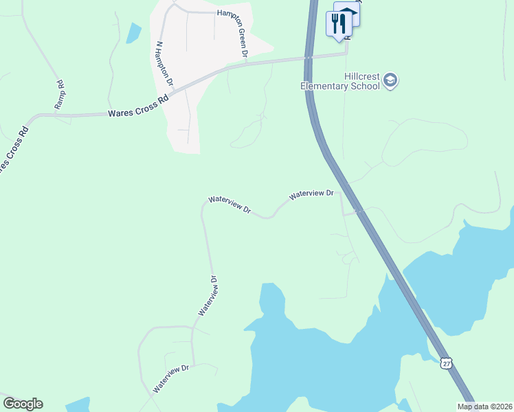 map of restaurants, bars, coffee shops, grocery stores, and more near 120 Waterview Drive in LaGrange