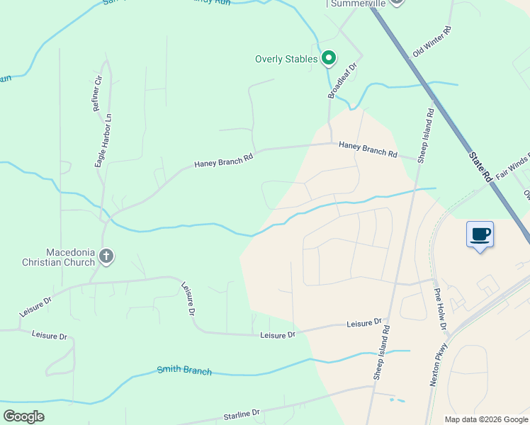 map of restaurants, bars, coffee shops, grocery stores, and more near 1435 Haney Branch Road in Summerville