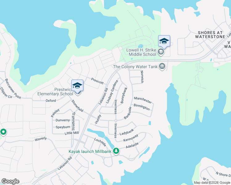 map of restaurants, bars, coffee shops, grocery stores, and more near 8248 Inverness in The Colony