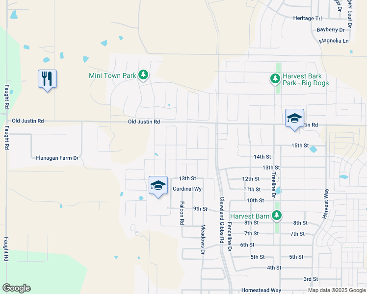 map of restaurants, bars, coffee shops, grocery stores, and more near 1421 Wren Street in Northlake