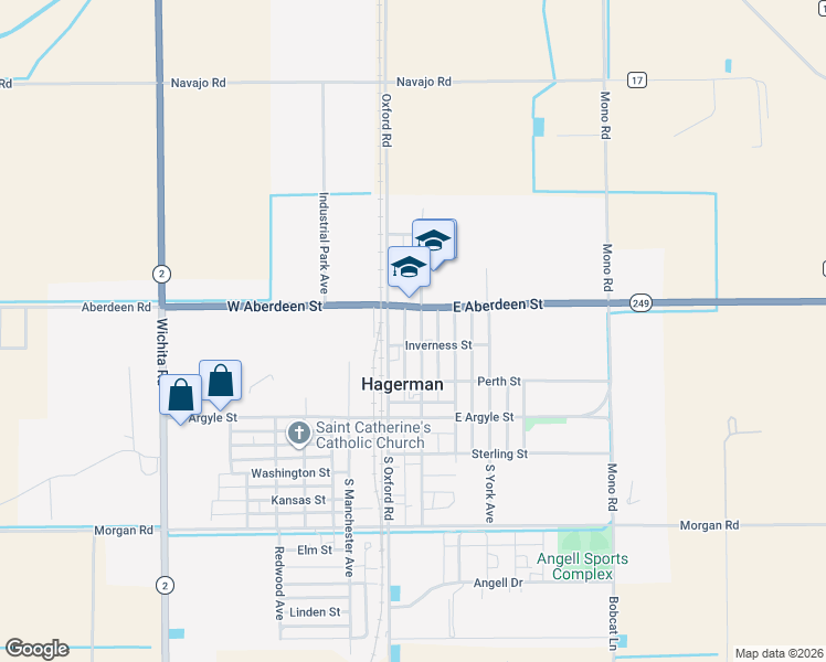 map of restaurants, bars, coffee shops, grocery stores, and more near 304 North Cambridge Avenue in Hagerman