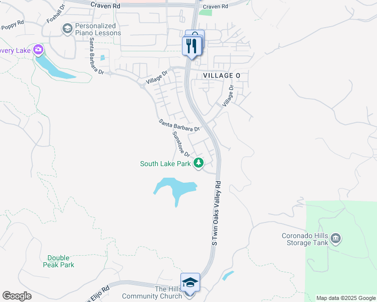 map of restaurants, bars, coffee shops, grocery stores, and more near 883 Blackstone Drive in San Marcos