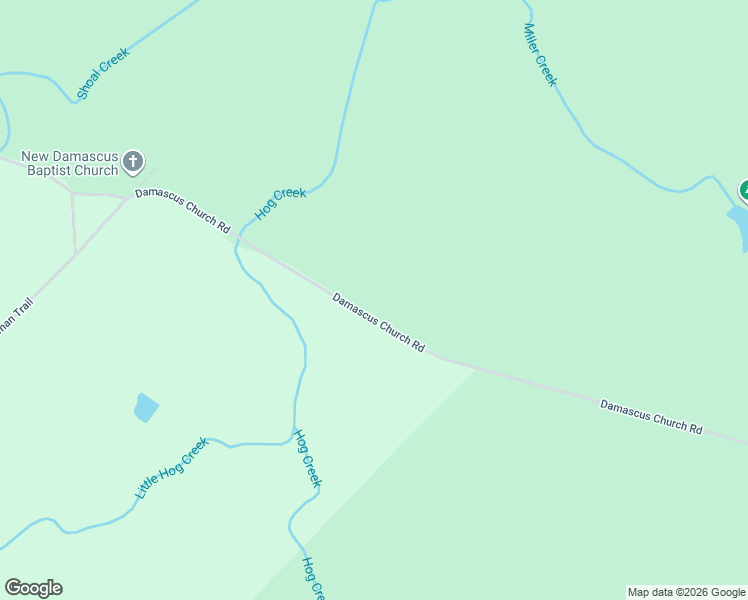 map of restaurants, bars, coffee shops, grocery stores, and more near 550 Damascus Church Road in Haddock