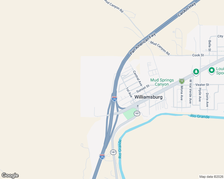 map of restaurants, bars, coffee shops, grocery stores, and more near Frontage Road in Williamsburg