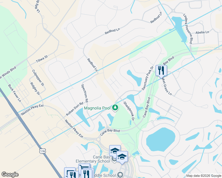 map of restaurants, bars, coffee shops, grocery stores, and more near 302 Sanctuary Park Drive in Summerville