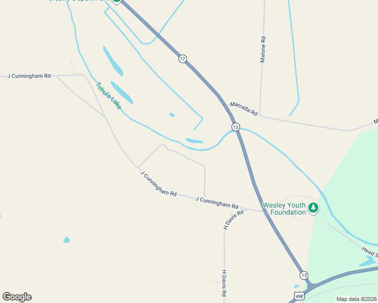 map of restaurants, bars, coffee shops, grocery stores, and more near 2279 J Cunningham Road in Tchula