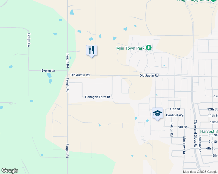 map of restaurants, bars, coffee shops, grocery stores, and more near 1516 Flanagan Farm Drive in Argyle