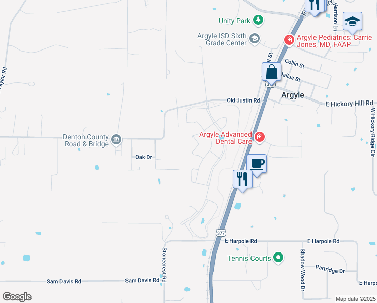 map of restaurants, bars, coffee shops, grocery stores, and more near in Argyle