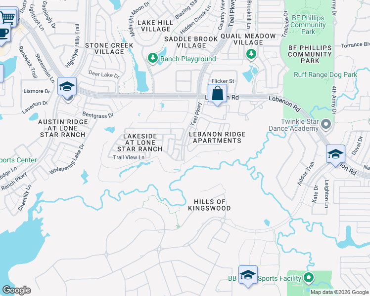 map of restaurants, bars, coffee shops, grocery stores, and more near 4770 Teel Parkway in Frisco
