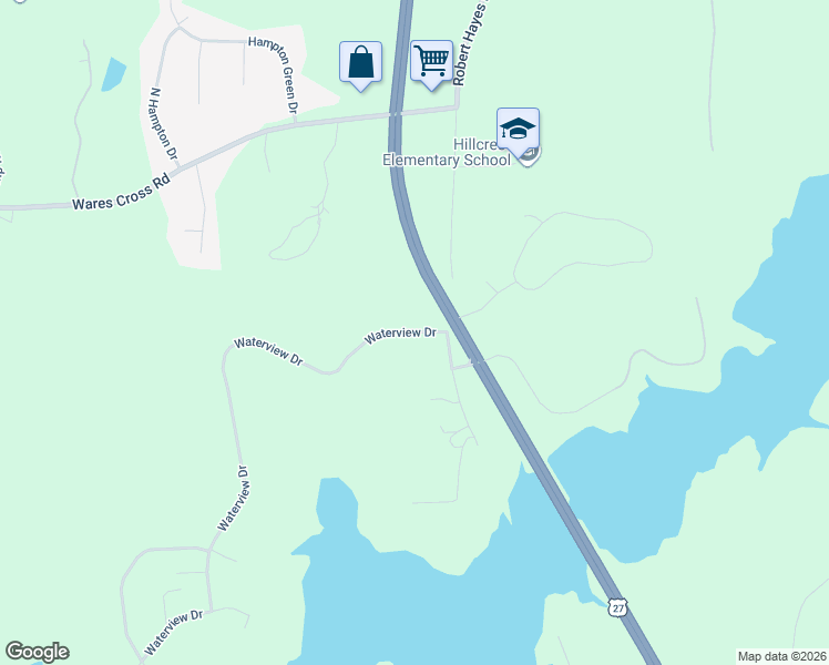 map of restaurants, bars, coffee shops, grocery stores, and more near 29 Waterview Drive in LaGrange