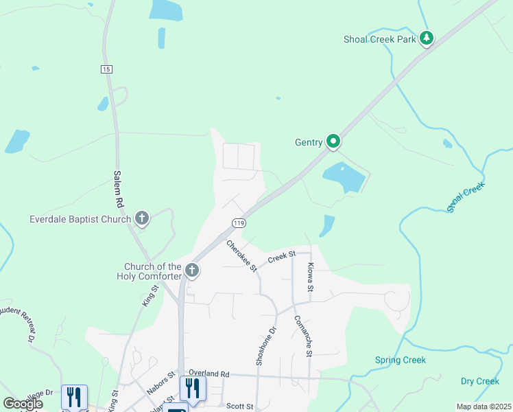 map of restaurants, bars, coffee shops, grocery stores, and more near 1965 Montevallo Road in Montevallo
