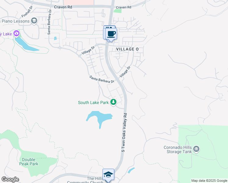 map of restaurants, bars, coffee shops, grocery stores, and more near 147 Diamante Road in San Marcos