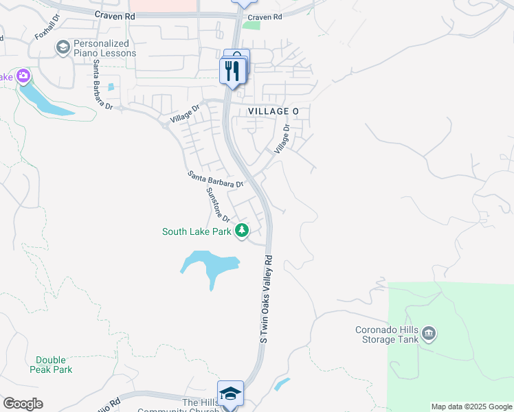 map of restaurants, bars, coffee shops, grocery stores, and more near 892 Slate Street in San Marcos