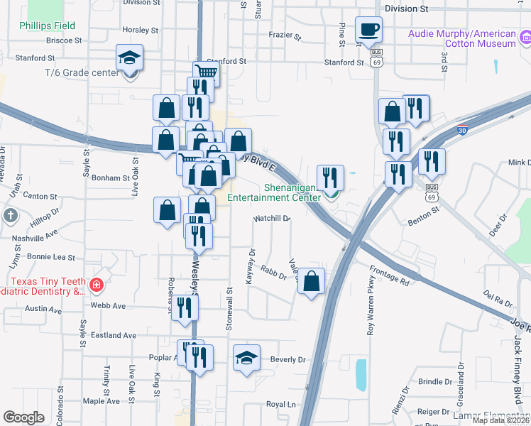 map of restaurants, bars, coffee shops, grocery stores, and more near 5300 Windy Hill Road in Greenville