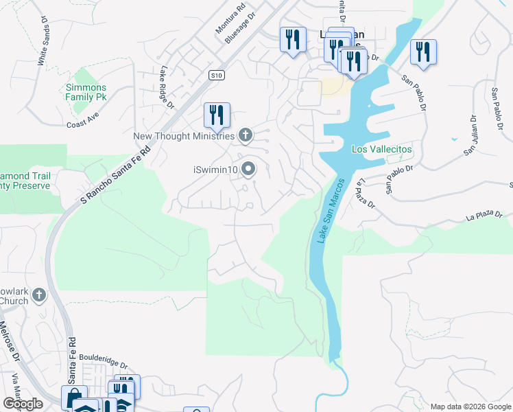 map of restaurants, bars, coffee shops, grocery stores, and more near 1201 Rue Saint Jean in San Marcos