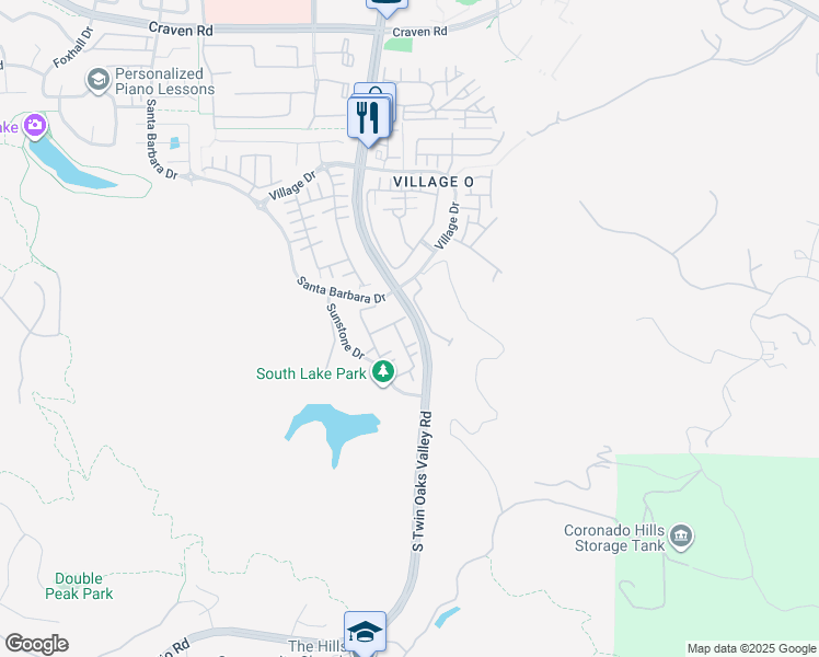 map of restaurants, bars, coffee shops, grocery stores, and more near 892 Slate Street in San Marcos
