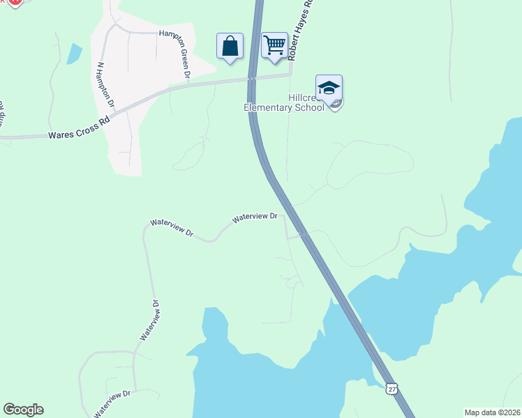 map of restaurants, bars, coffee shops, grocery stores, and more near 29 Waterview Drive in LaGrange