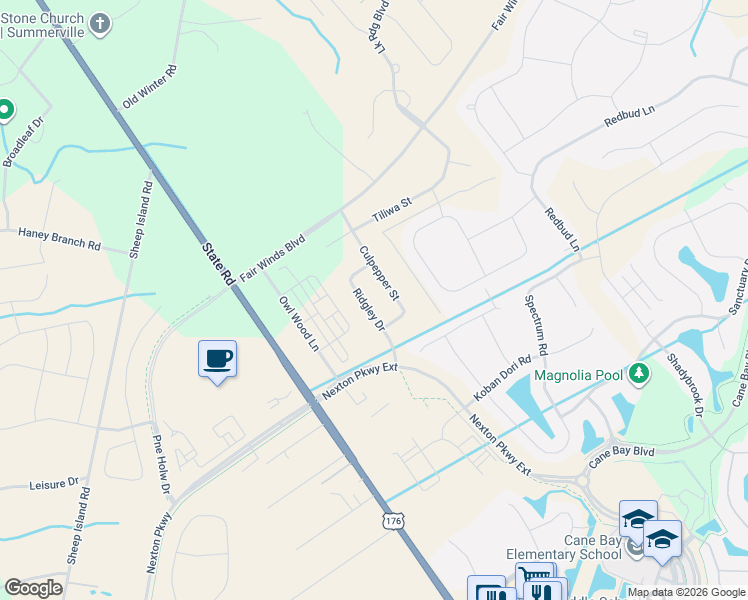 map of restaurants, bars, coffee shops, grocery stores, and more near 100 Oyama Road in Summerville