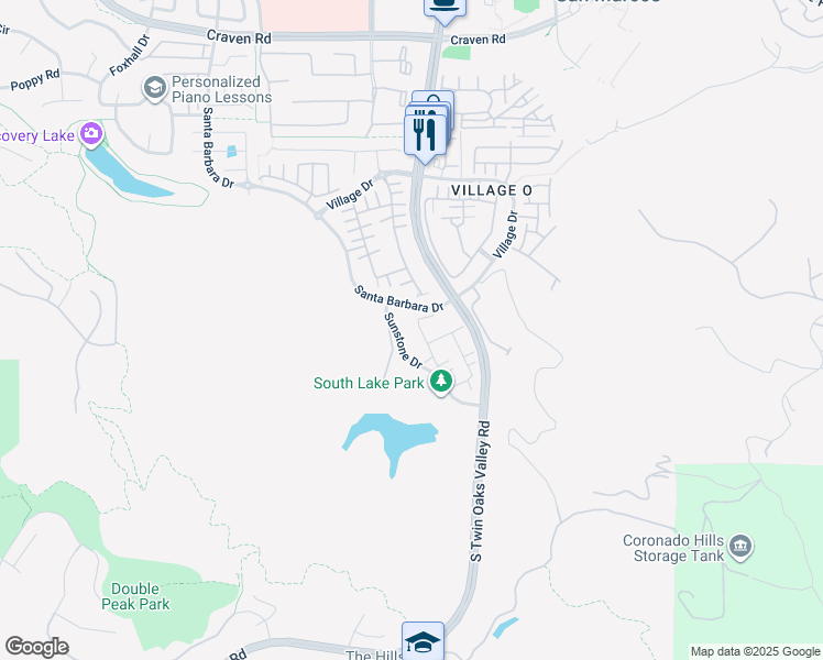 map of restaurants, bars, coffee shops, grocery stores, and more near 815 Blackstone Drive in San Marcos