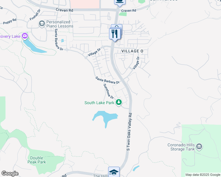 map of restaurants, bars, coffee shops, grocery stores, and more near 815 Blackstone Drive in San Marcos