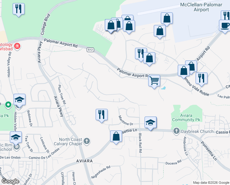 map of restaurants, bars, coffee shops, grocery stores, and more near 1536 Sapphire Drive in Carlsbad