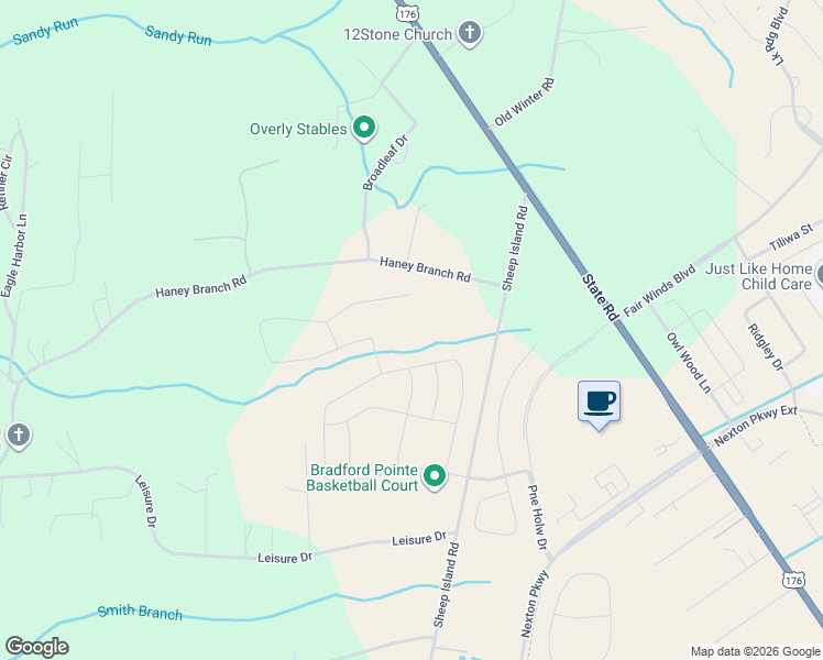 map of restaurants, bars, coffee shops, grocery stores, and more near 1581 Haney Branch Road in Summerville