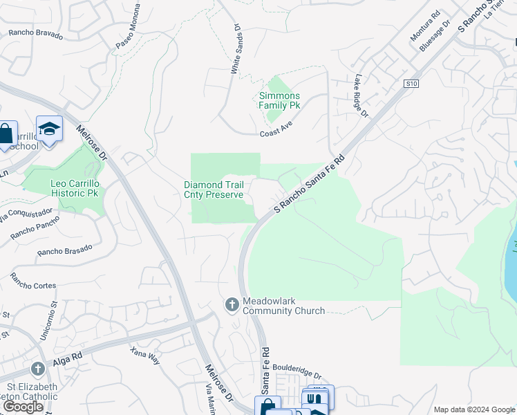 map of restaurants, bars, coffee shops, grocery stores, and more near 1636 Brighton Glen Road in San Marcos