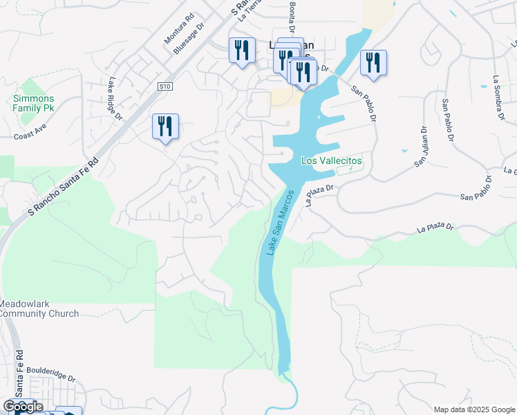 map of restaurants, bars, coffee shops, grocery stores, and more near 1510 Calle Devanar in San Marcos