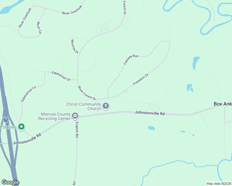map of restaurants, bars, coffee shops, grocery stores, and more near 107 Freedom Drive in Forsyth