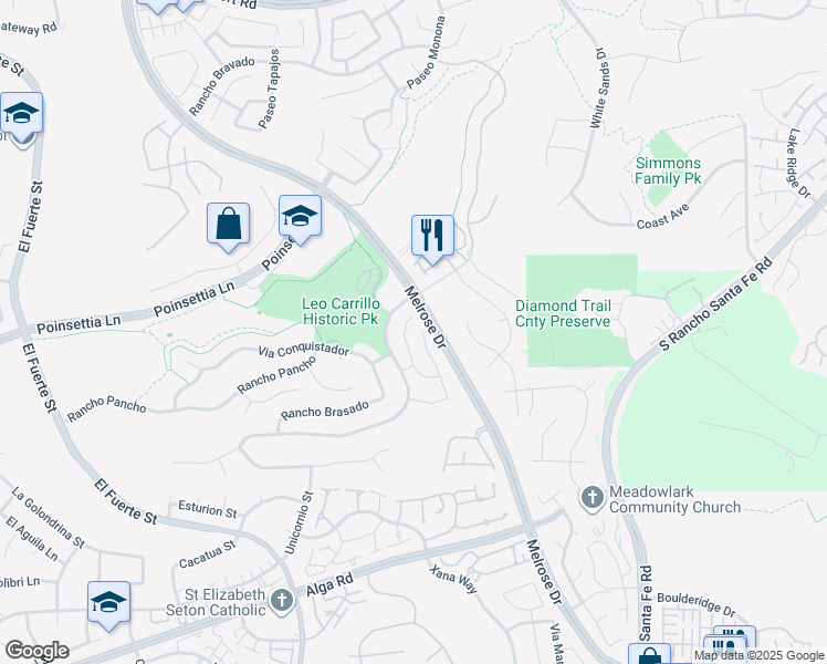 map of restaurants, bars, coffee shops, grocery stores, and more near 6329 Paseo Aspada in Carlsbad