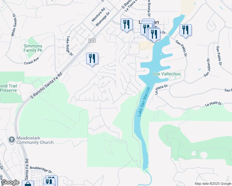 map of restaurants, bars, coffee shops, grocery stores, and more near 1630 Via Inspirar in San Marcos