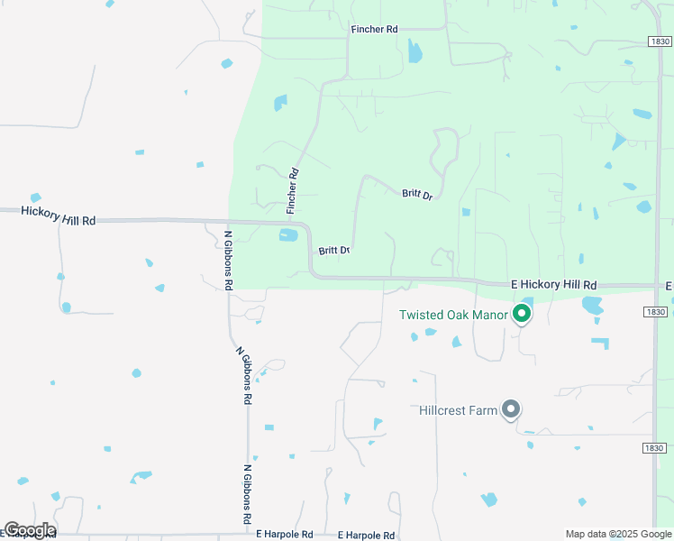 map of restaurants, bars, coffee shops, grocery stores, and more near 1451 East Hickory Hill Road in Argyle