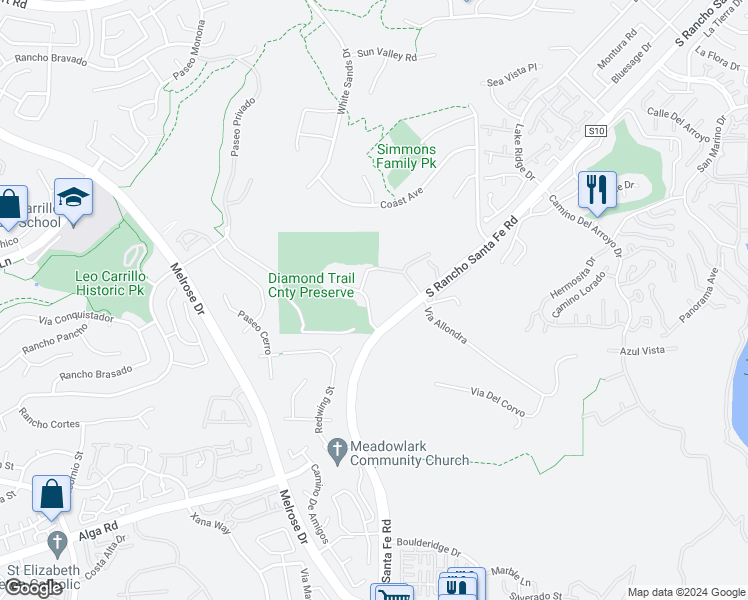 map of restaurants, bars, coffee shops, grocery stores, and more near 1636 Brighton Glen Road in San Marcos
