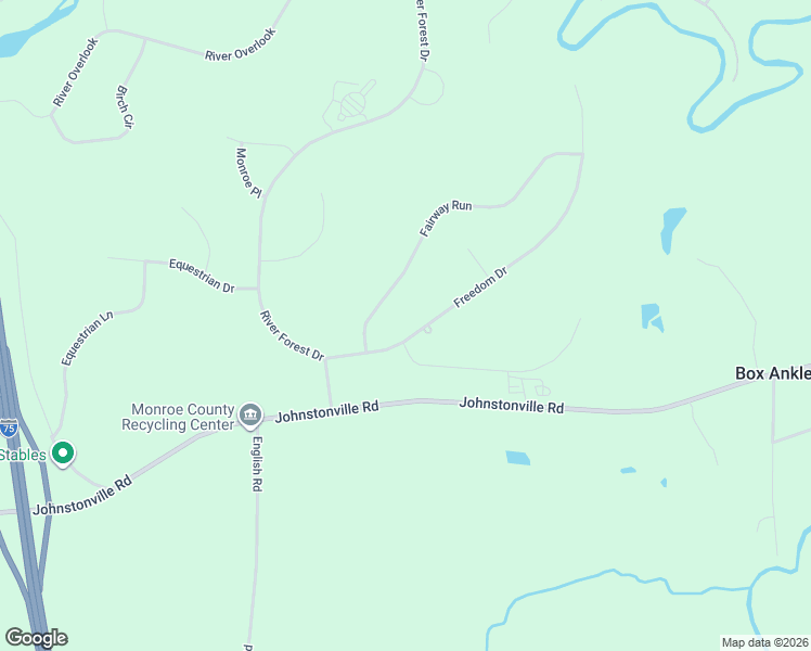 map of restaurants, bars, coffee shops, grocery stores, and more near 107 Freedom Drive in Forsyth